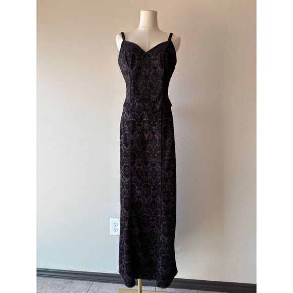 lip service y2k quoth of raven corset and dress damask print set - Picture 3 of 9